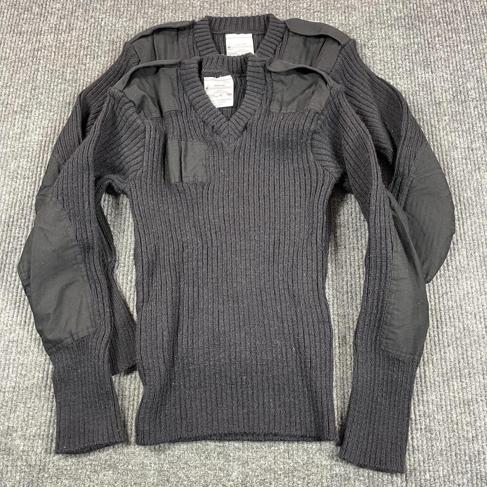VTG Brigade Quartermasters Sweater Mens 40 Black Woolly Pully Military LOT of 2
